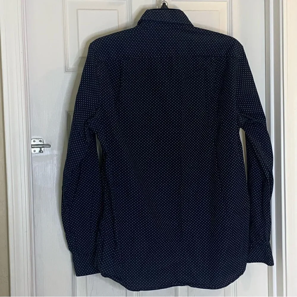 J Crew Navy Polka Dot Button Down Shirt Size Small